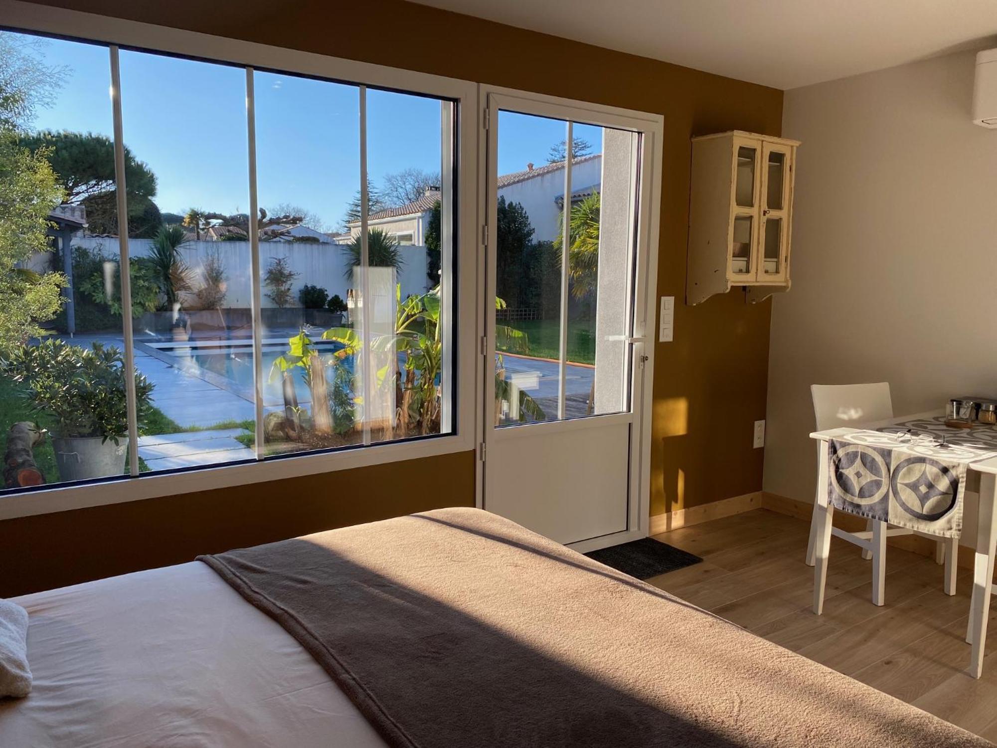 Maison M, Chambre Privee Acces Jardin Piscine Et Jacuzzi Pres De La Rochelle 라로셸 객실 사진